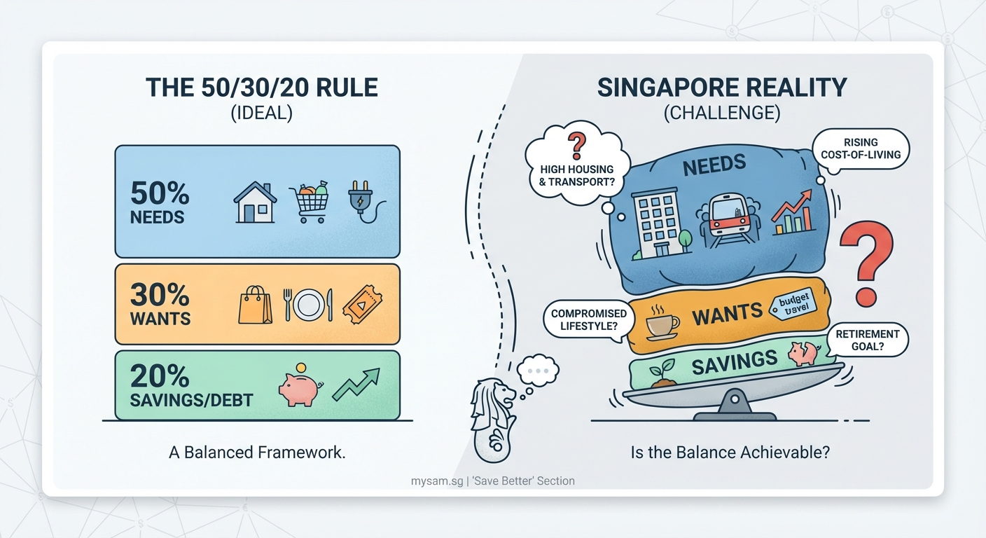 The 50/30/20 Budget Rule: Does It Actually Work for Singapore's Cost of Living? - Illustration 1